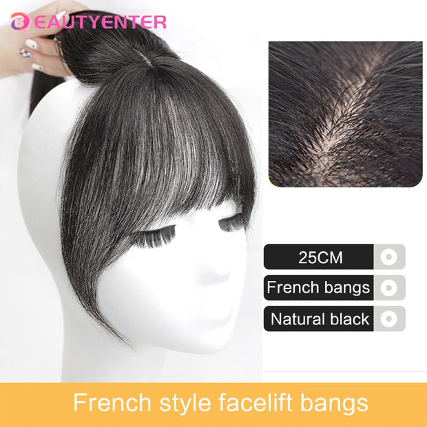BeautyEnter Synthetic hair Bangs Hair Extension Fake Fringe hair clip on French air bangs HighTemperature wigs