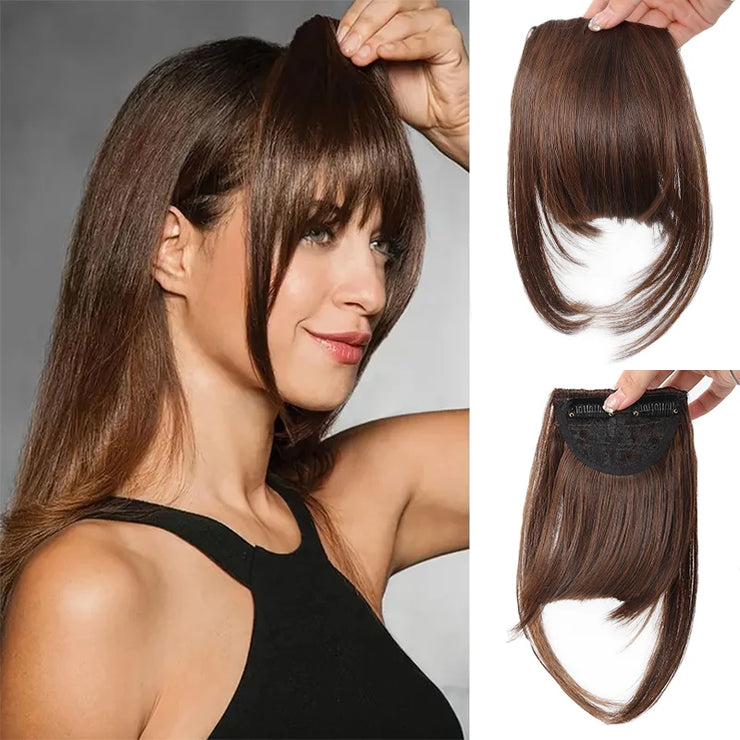 Women's short straight synthetic clip style bangs extend naturally with tassel bangs Wig accessories are suitable for everyone