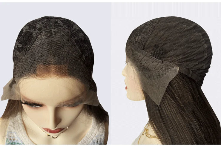 Synthetic Wig Dark Blonde Lace Wig With 13x4 Soft Lace Long Straight Hair Wig With Free Part Use Pre plucked Realistic