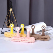 Cute Coral Fleece Cartoon Snail Headband Elastic Make up Spa Hairband Skin Care Hair Accessories Women Girl