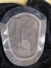 Male Straight Men Toupee Silk PU Base Natural Human Hair Wig Men's Capillary Prosthesis 100% Human Hair Systems Breathable Wigs