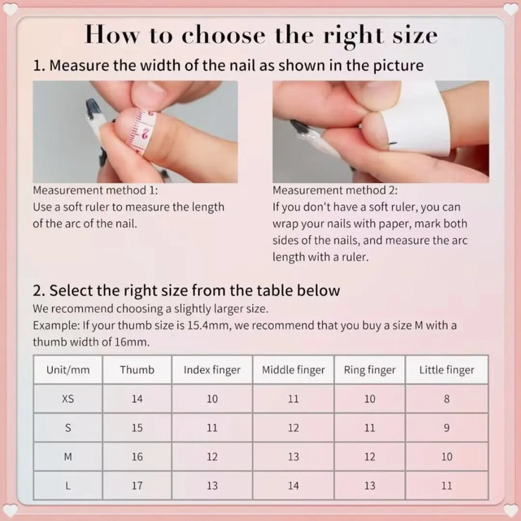 10PCS Handmade Manicure Armor Press On Nails French Fake Nails Short Medium False Nail 3D Pink Art with Adhesive Nail File Set